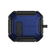 For Samsung Galaxy Buds 3 / 3 Pro Dual-color Earphone Protective Case with Switch & Hook(Black Blue)
