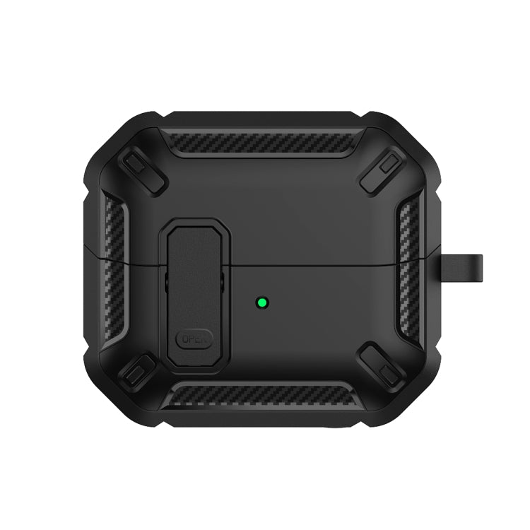 For Samsung Galaxy Buds 3 / 3 Pro Dual-color Earphone Protective Case with Switch & Hook(Black)