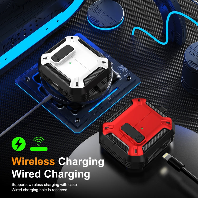 For Samsung Galaxy Buds 3 / 3 Pro Dual-color Earphone Protective Case with Switch & Hook(Black White)