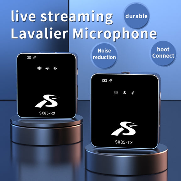 SX85 1 TX + 1 RX Square Smart Noise Reduction Lavalier Wireless Microphone(8 Pin)