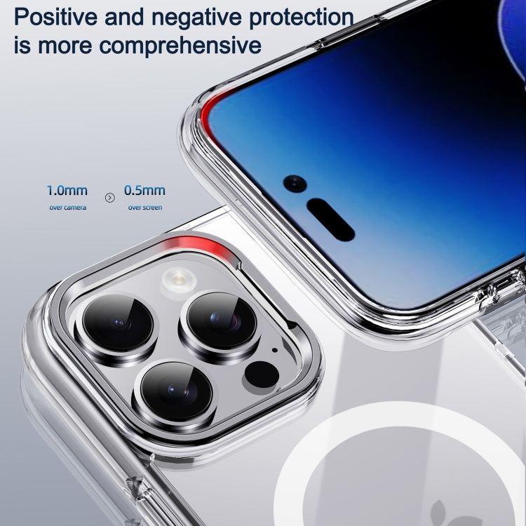 For iPhone 16 Pro Max Airbag PC Hybrid TPU Magsafe Phone Case(Clear Black)