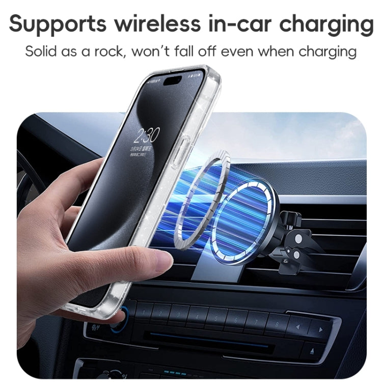For iPhone 16 Shiny Shield MagSafe Lens Holder Phone Case(Blue)