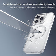 For iPhone 16 Shiny Shield MagSafe Lens Holder Phone Case(Blue)