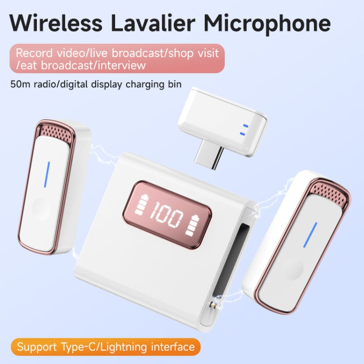 SX88 1 TX + 2 RX Smart Noise Reduction Lavalier Wireless Microphone, Specification:8 Pin(Rose Gold)