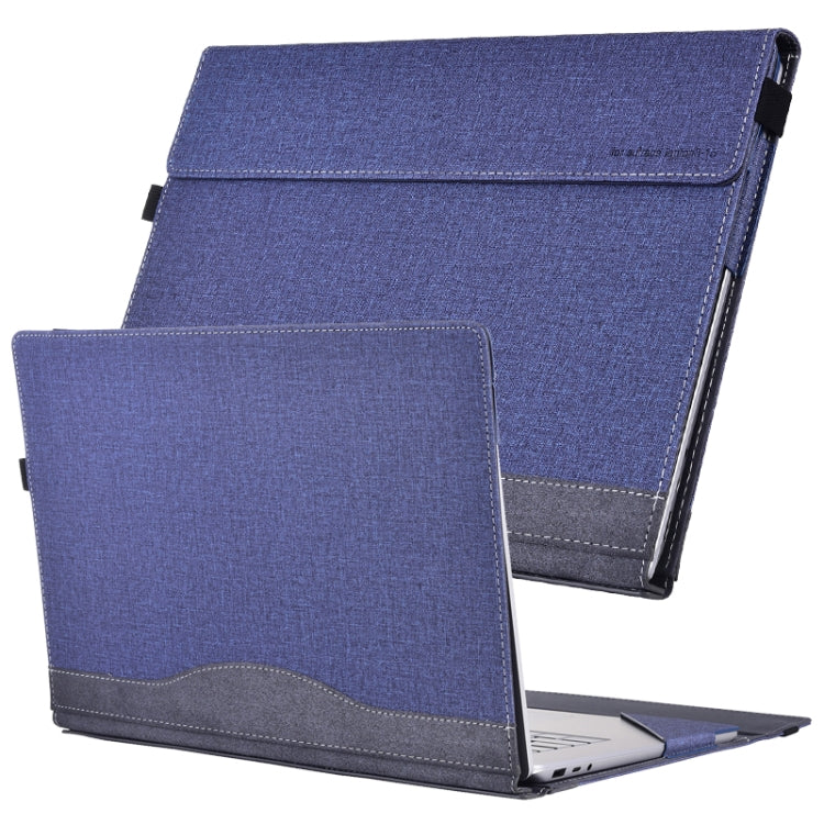 For MicroSoft Surface Laptop 7 13.8 inch Cloth Texture Laptop Leather Protective Case(Deep Blue)