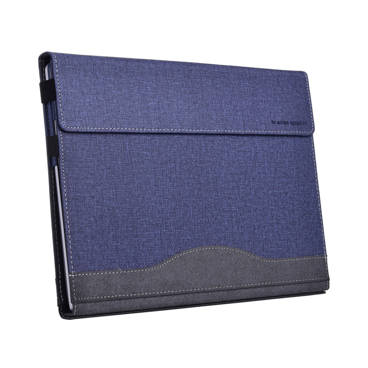 For MicroSoft Surface Laptop 7 13.8 inch Cloth Texture Laptop Leather Protective Case(Deep Blue)