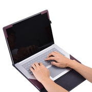For MicroSoft Surface Laptop 7 13.8 inch Cloth Texture Laptop Leather Protective Case(Wine Red)