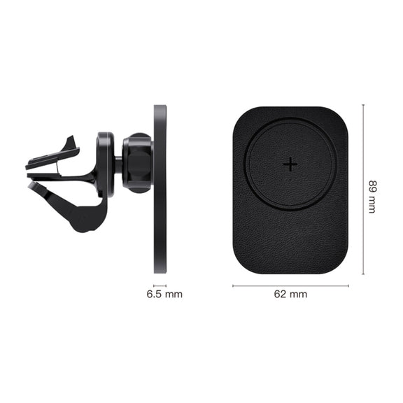 CW12 15W Max QI Standard Magnetic Wireless Charging Car Holder(Black)