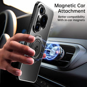 For Huawei Pura 70 Pro Rotating Holder Frosted Metal Phone Case(Blue)