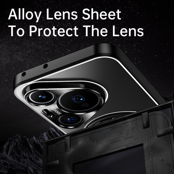 For Huawei Pura 70 Pro+ Rotating Holder Frosted Metal Phone Case(Titanium)
