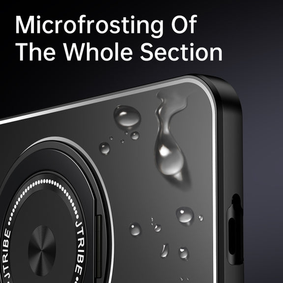 For Huawei Pura 70 Rotating Holder Frosted Metal Phone Case(Black)