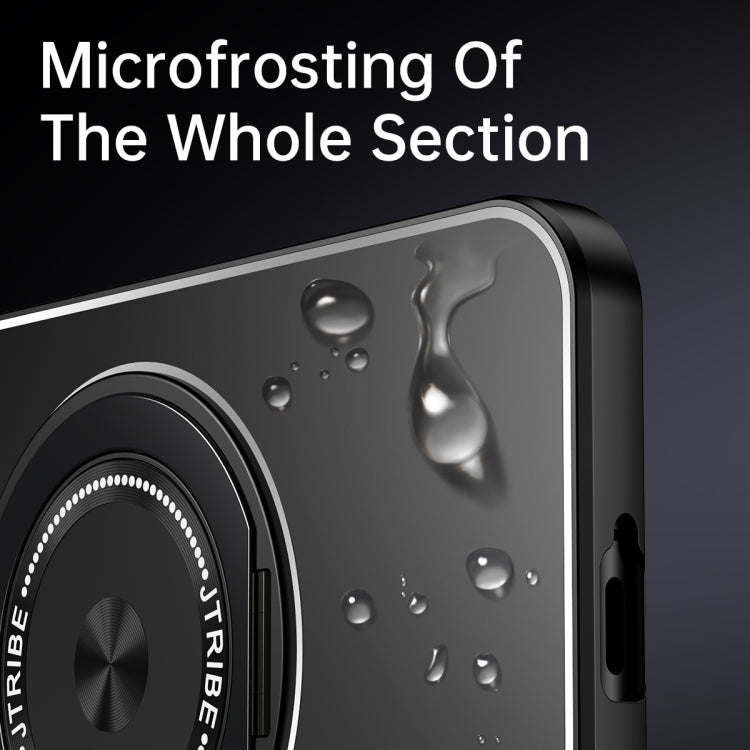 For Huawei Pura 70 Rotating Holder Frosted Metal Phone Case(Black)