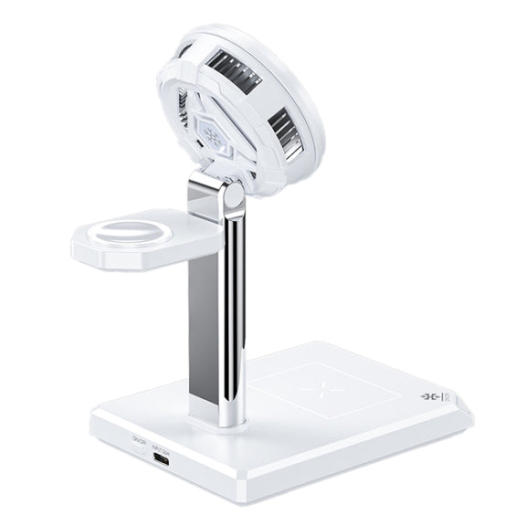WK WP-U176 15W 4 in 1 Magnetic Cooling Wireless Charging Holder(White)