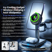 WK WP-U176 15W 4 in 1 Magnetic Cooling Wireless Charging Holder(White)