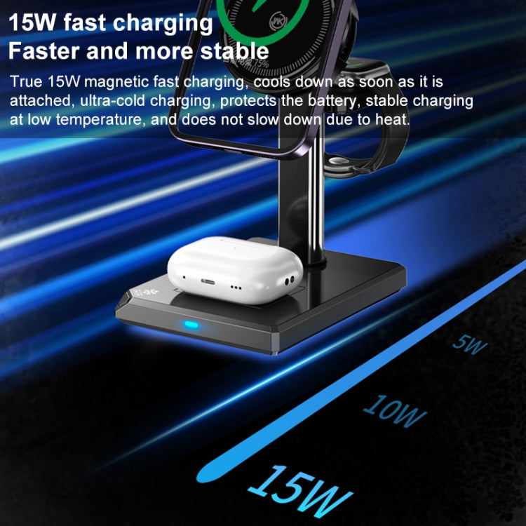 WK WP-U176 15W 4 in 1 Magnetic Cooling Wireless Charging Holder(White)