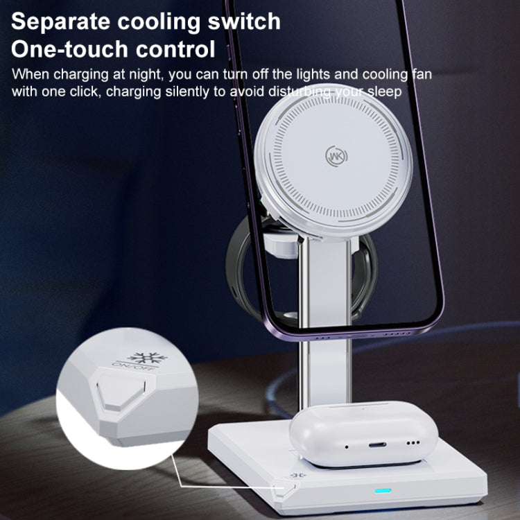 WK WP-U176 15W 4 in 1 Magnetic Cooling Wireless Charging Holder(White)