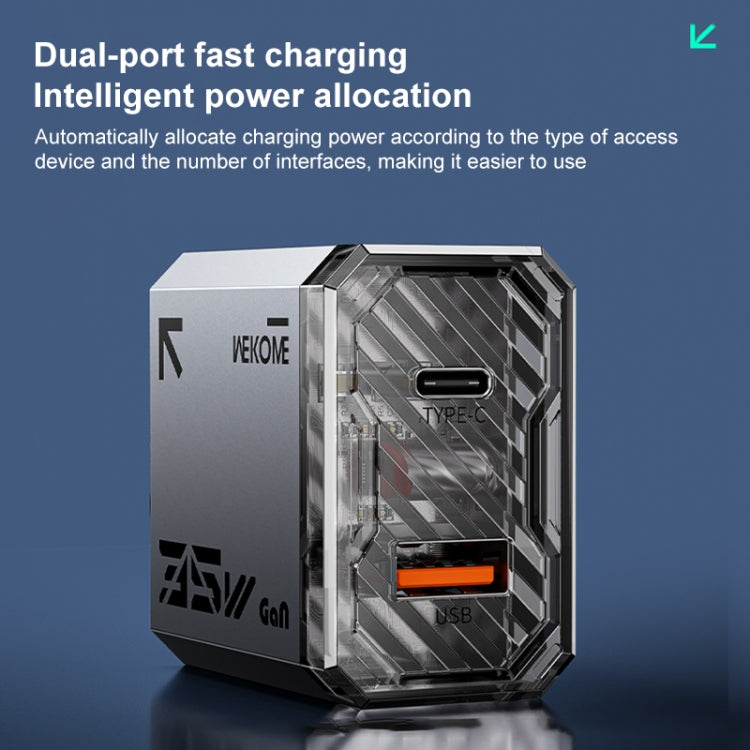 WK WP-U23 Pioneer Series 35W USB-C / Type-C, USB GaN Fast Charger, Plug Type:EU Plug(Tarnish)