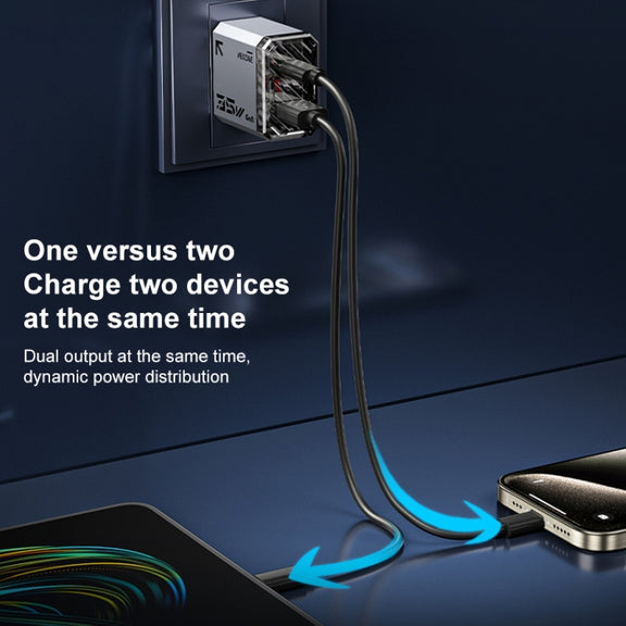 WK WP-U23 Pioneer Series 35W USB-C / Type-C, USB GaN Fast Charger, Plug Type:EU Plug(Tarnish)