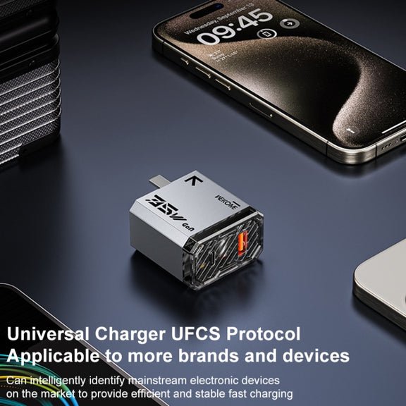 WK WP-U23 Pioneer Series 35W USB-C / Type-C, USB GaN Fast Charger, Plug Type:EU Plug(Tarnish)