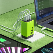 WK WP-U157 67W USB-C / Type-Cx2, USB GaN Fast Charger, Plug Type:EU Plug(Green)
