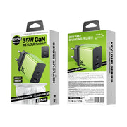 WK WP-U36 35W USB-C / Type-C, USB GaN Fast Charger, Plug Type:EU Plug(Green)