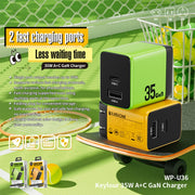 WK WP-U36 35W USB-C / Type-C, USB GaN Fast Charger, Plug Type:EU Plug(Green)