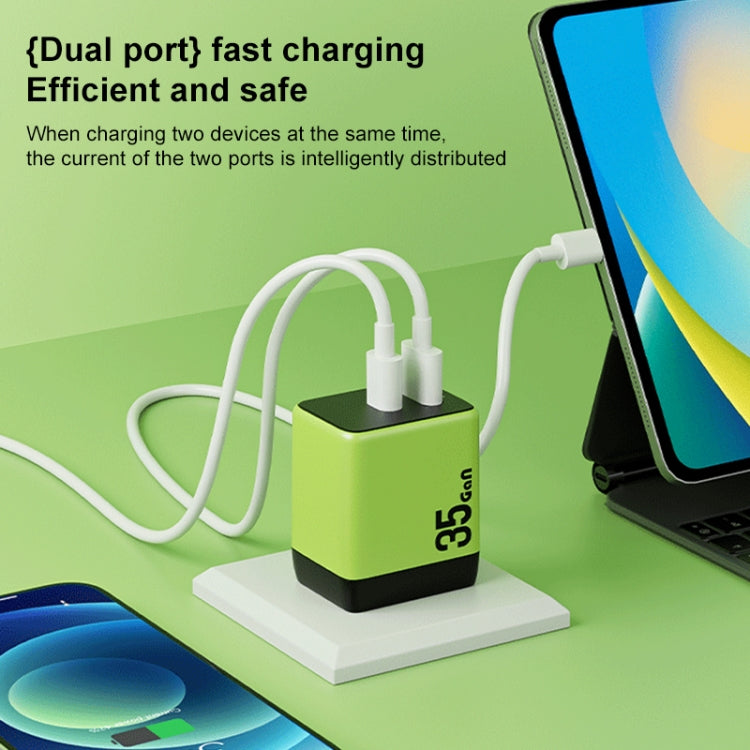 WK WP-U36 35W USB-C / Type-C, USB GaN Fast Charger, Plug Type:UK Plug(Yellow)