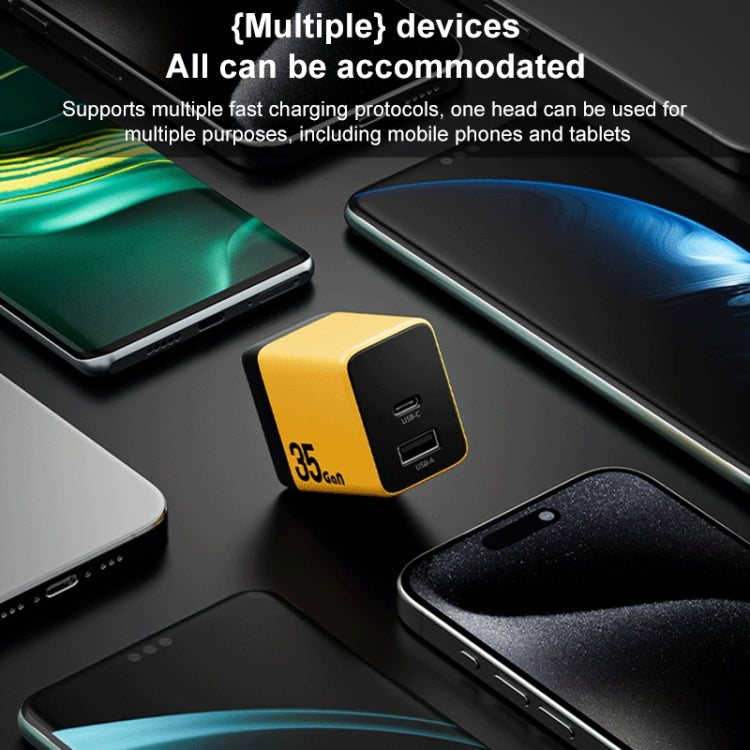 WK WP-U36 35W USB-C / Type-C, USB GaN Fast Charger, Plug Type:EU Plug(Green)