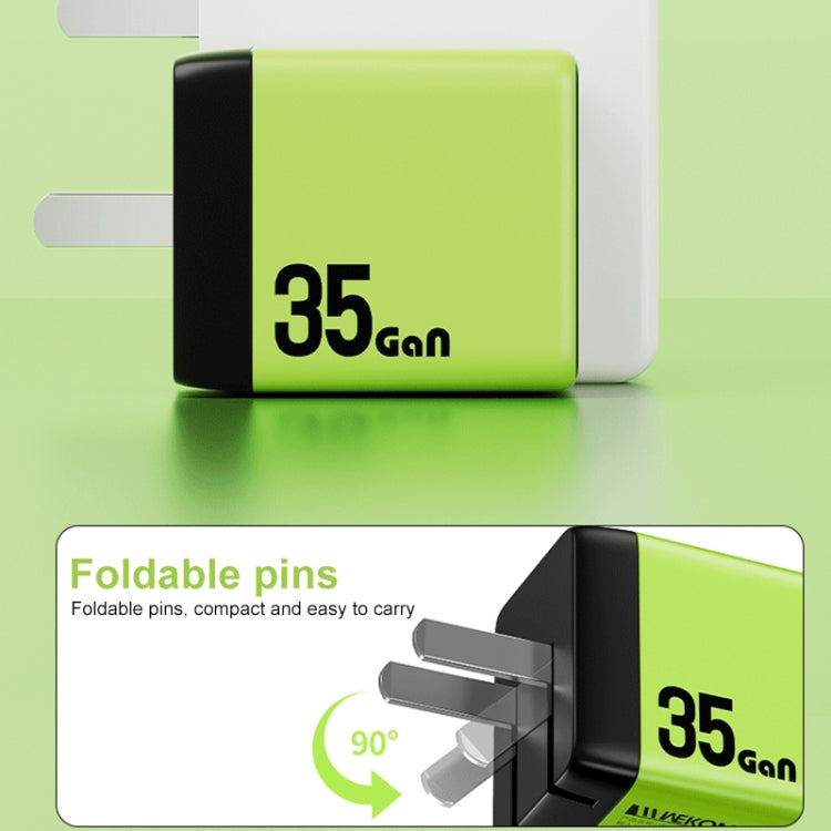 WK WP-U36 35W USB-C / Type-C, USB GaN Fast Charger, Plug Type:UK Plug(Yellow)