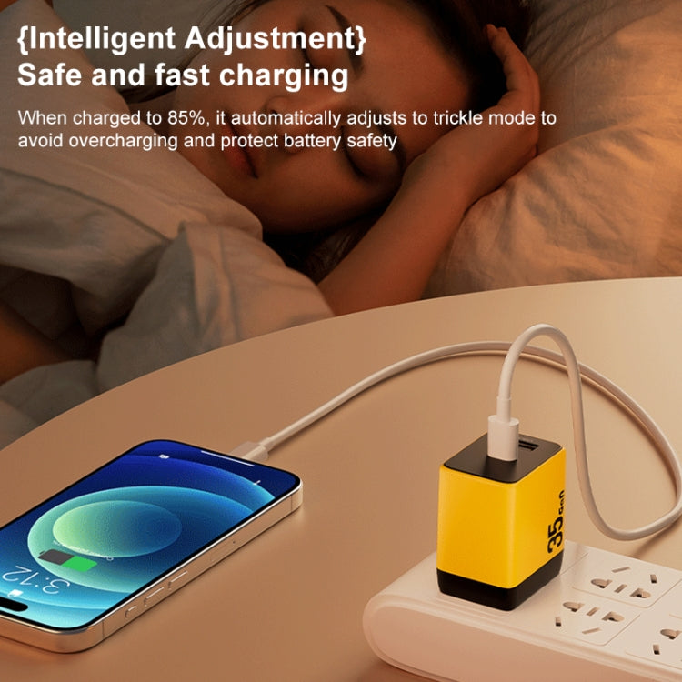 WK WP-U36 35W USB-C / Type-C, USB GaN Fast Charger, Plug Type:UK Plug(Yellow)
