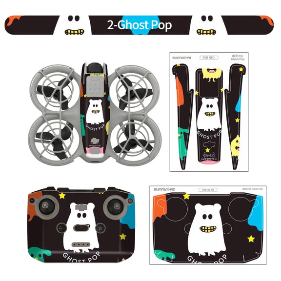 For DJI Neo Drone Body Remote Control Protective Sticker(Ghost Pop)