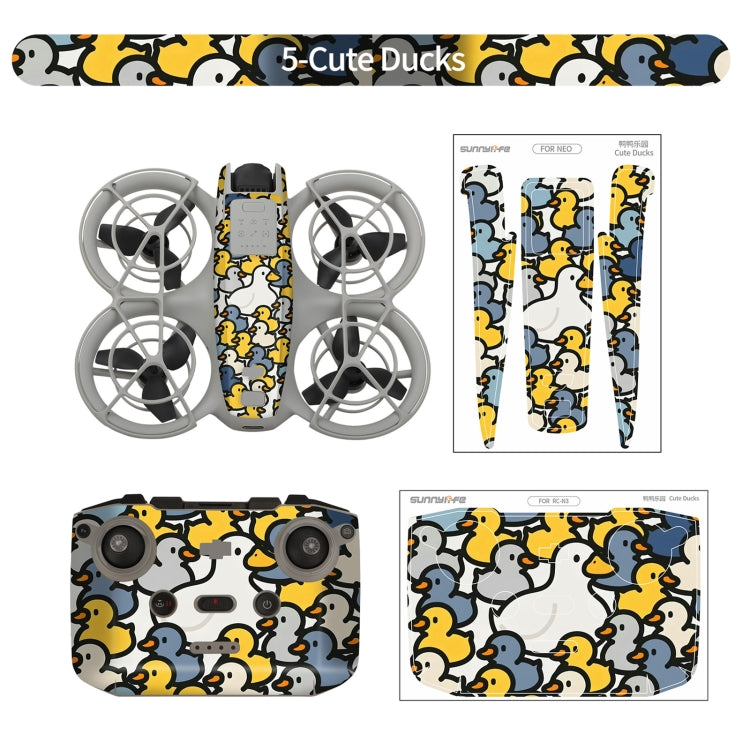 For DJI Neo Drone Body Remote Control Protective Sticker(Cute Ducks)