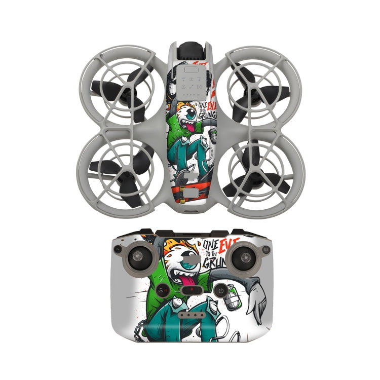 For DJI Neo Drone Body Remote Control Protective Sticker(Grunge Eyes)