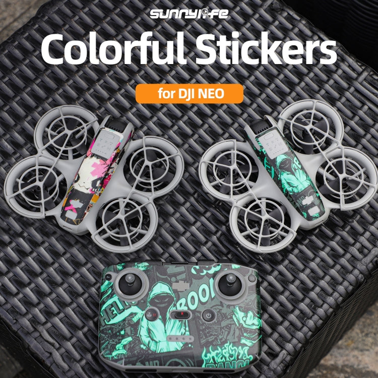 For DJI Neo Drone Body Remote Control Protective Sticker(Ghost Pop)
