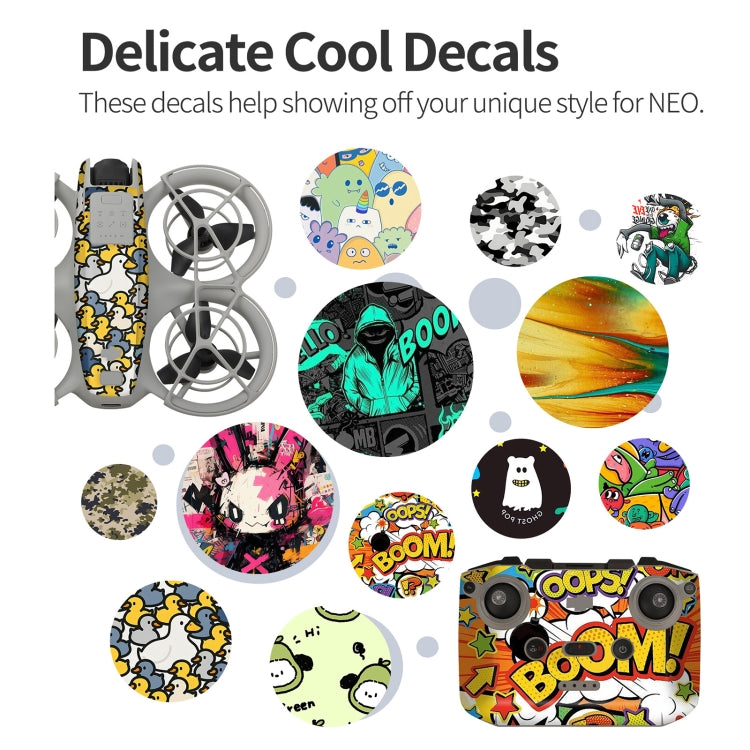 For DJI Neo Drone Body Remote Control Protective Sticker(Ghost Pop)