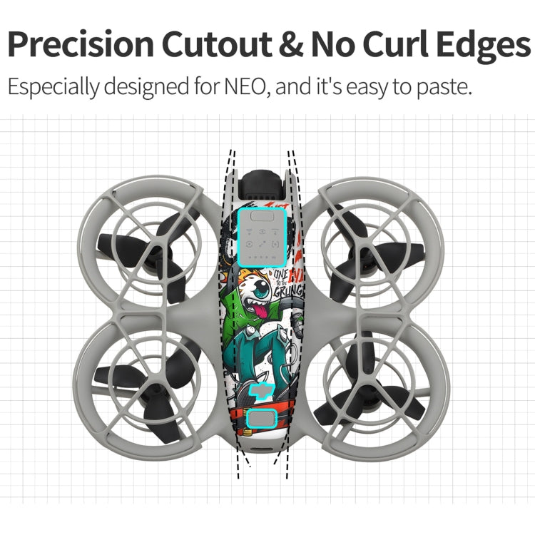 For DJI Neo Drone Body Remote Control Protective Sticker(Green Hat Man)