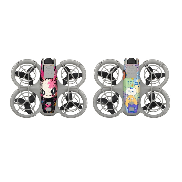 For DJI Neo 2pcs Combo Drone Body Protective Stickers(Pink Rabbit + Colorful Elf)