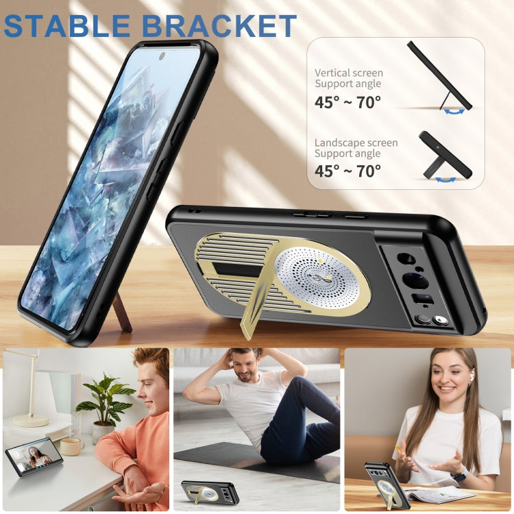 For Google Pixel 8 Pro Heat Dissipation Aromatherapy MagSafe Holder Phone Case(Gold)