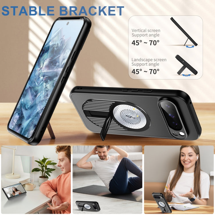 For Google Pixel 9 Pro XL Heat Dissipation Aromatherapy MagSafe Holder Phone Case(Black)