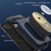 For Google Pixel 9 Pro XL Heat Dissipation Aromatherapy MagSafe Holder Phone Case(Gold)