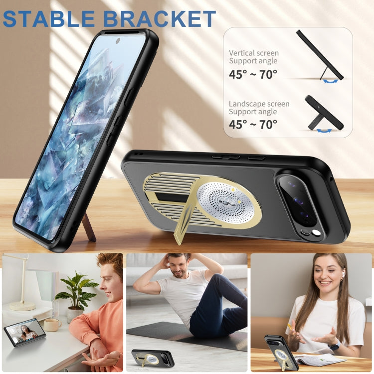 For Google Pixel 9 Pro XL Heat Dissipation Aromatherapy MagSafe Holder Phone Case(Gold)