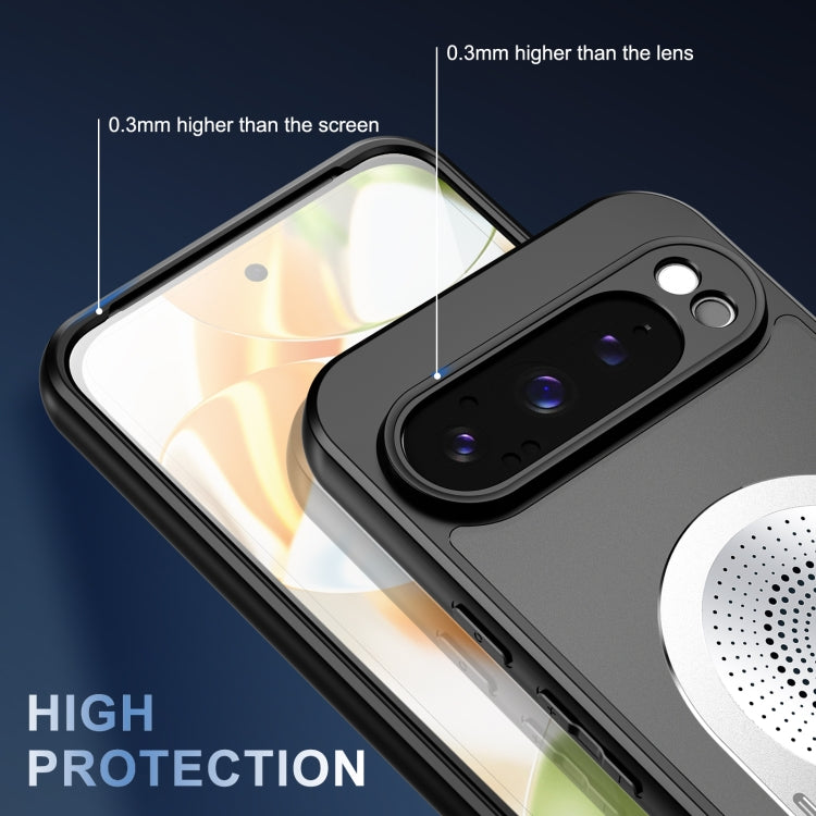 For Google Pixel 9 Pro XL Heat Dissipation Aromatherapy MagSafe Holder Phone Case(Silver)