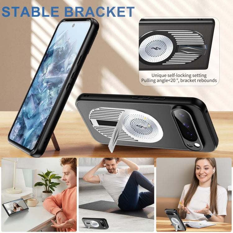 For Google Pixel 9 Pro XL Heat Dissipation Aromatherapy MagSafe Holder Phone Case(Silver)