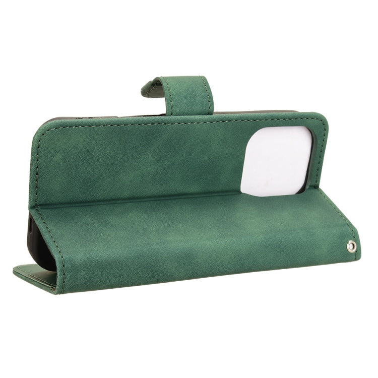 For iPhone 16 Pro Skin Feel Magnetic Flip Leather Phone Case(Green)