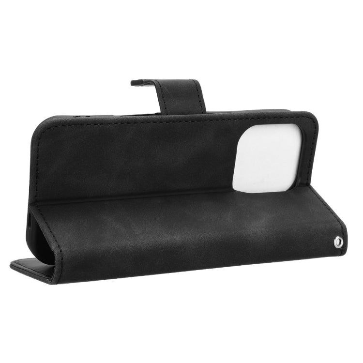 For iPhone 16 Pro Max Skin Feel Magnetic Flip Leather Phone Case(Black)