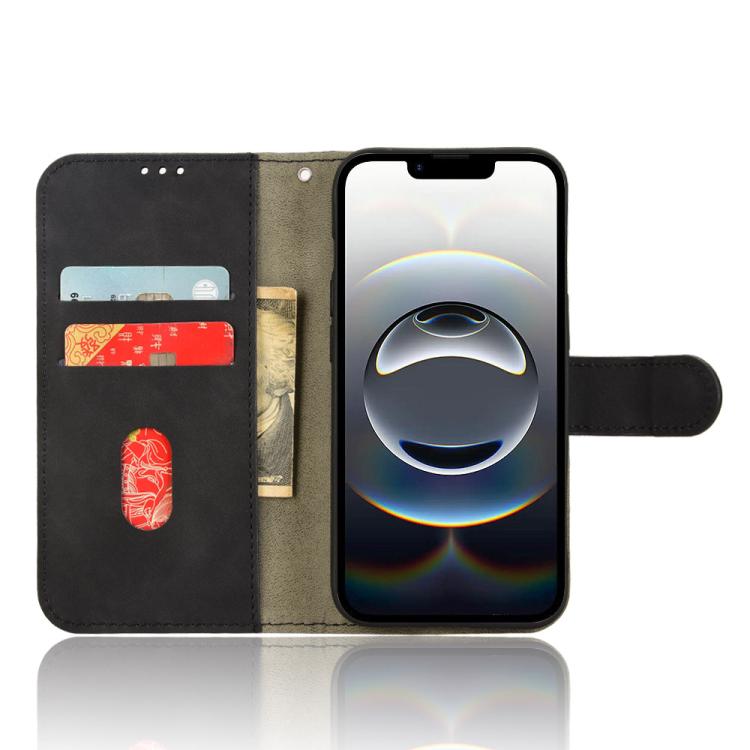 For iPhone 16e Skin Feel Magnetic Flip Leather Phone Case(Black)