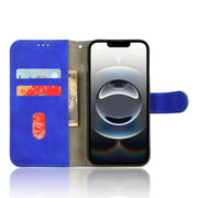 For iPhone 16e Skin Feel Magnetic Flip Leather Phone Case(Blue)