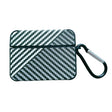 For AirPods Pro Carbon Fibre Texture PU Earbuds Box PC Case with Hook(Grey) - For AirPods Pro by PMC Jewellery | Online Shopping South Africa | PMC Jewellery | Buy Now Pay Later Mobicred