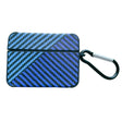 For AirPods Pro Carbon Fibre Texture PU Earbuds Box PC Case with Hook(Dark Blue) - For AirPods Pro by PMC Jewellery | Online Shopping South Africa | PMC Jewellery | Buy Now Pay Later Mobicred