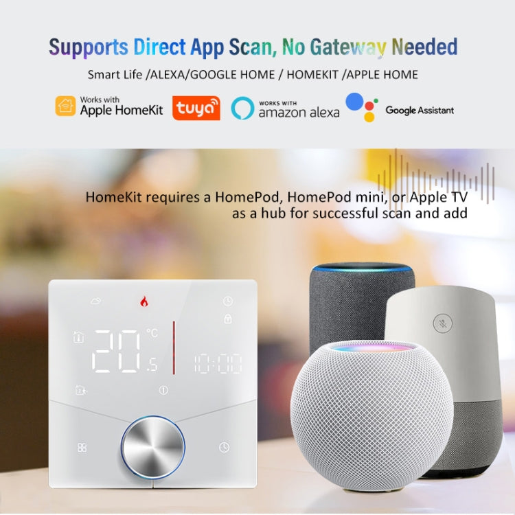 BHT-009GCLW-MT Boiler Heating WiFi Smart Home LED Thermostat with Matter(White)